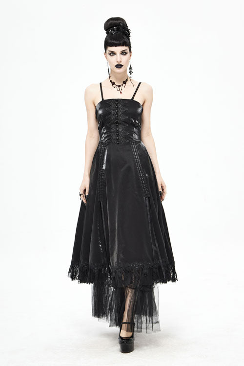 Black Gothic Tube Top Layered Womens Dress - Product - 2