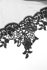 Black Ruffle Lace-Up Women's Gothic Dress - Product - 8