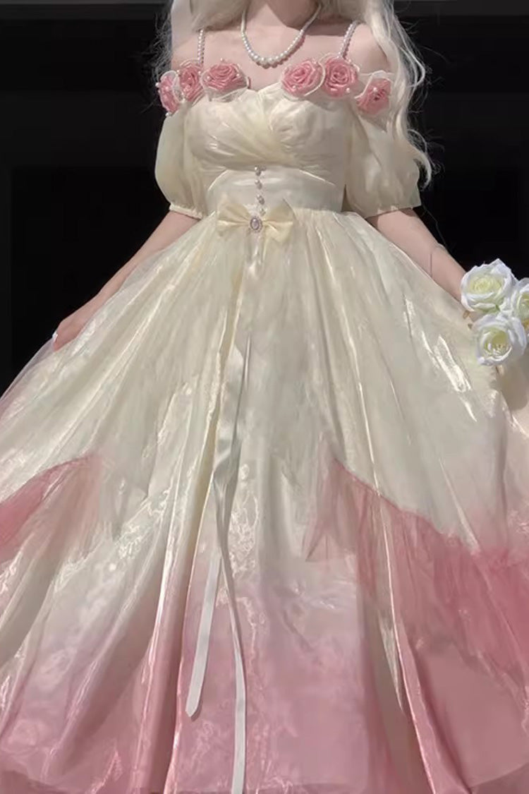 fiocco multicolore Taglie forti Elegante principessa dolce (solo abito) vista dettagliata 4