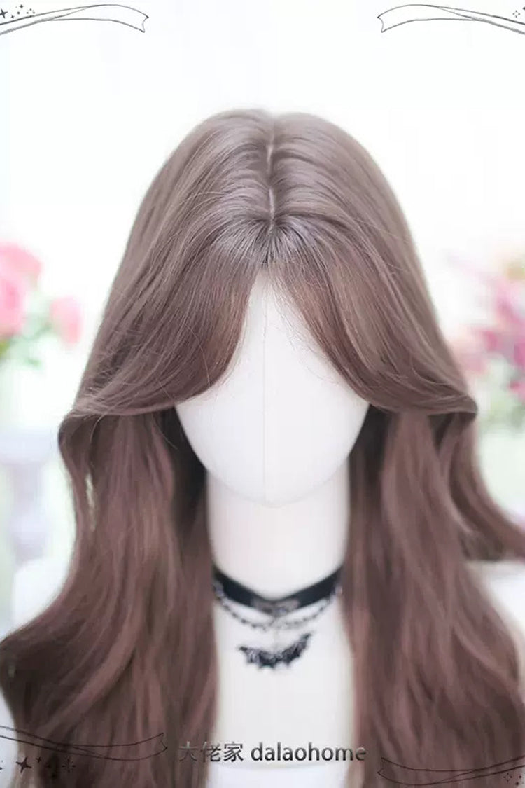 Milk Tea Rose Pink Sweet Lolita Long Curly Wigs - Product - 3