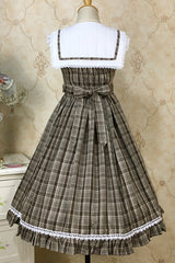Plaid Print With Fake Collar High Waisted Sweet Lolita JSK Dress - Product - 8