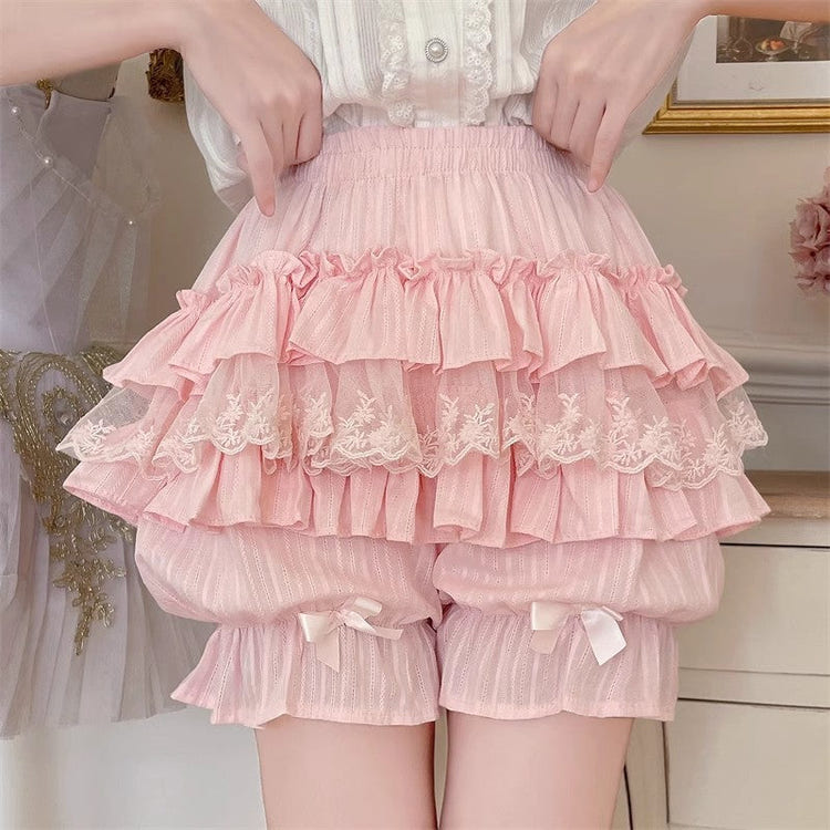 Lace Cotton Layered Lolita Pumpkin Pants 4 Colors - Product - 7