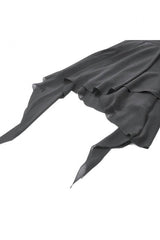 Black V Collar Lace Embroidered Asymmetric Women's Gothic Slip Dress - Product - 13