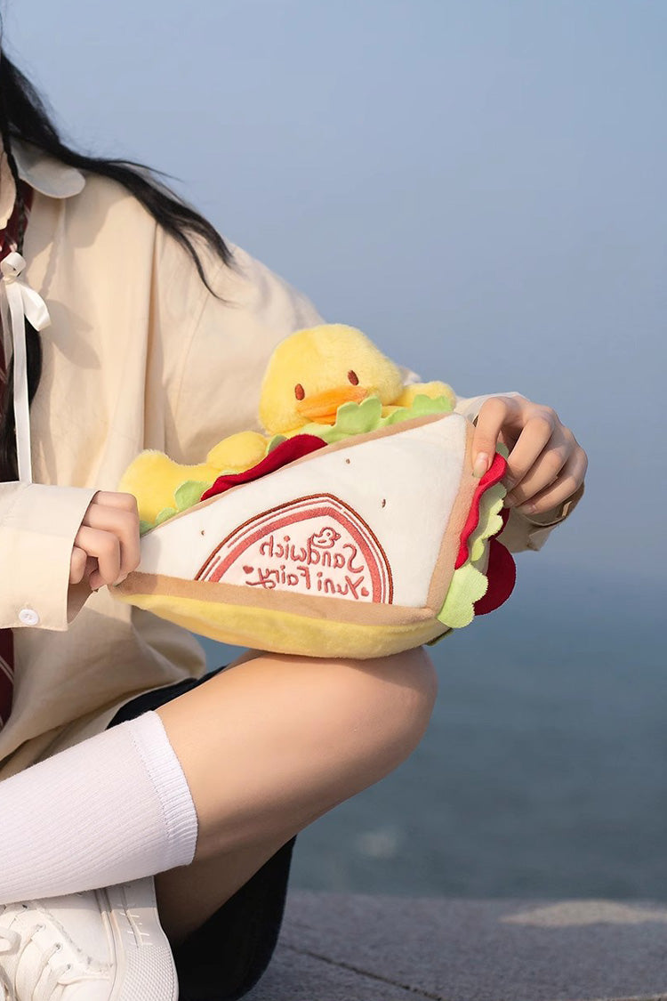Yellow Sandwich Plush Yellow Duck Sweet Lolita Shoulder Bag - Yellow - 1