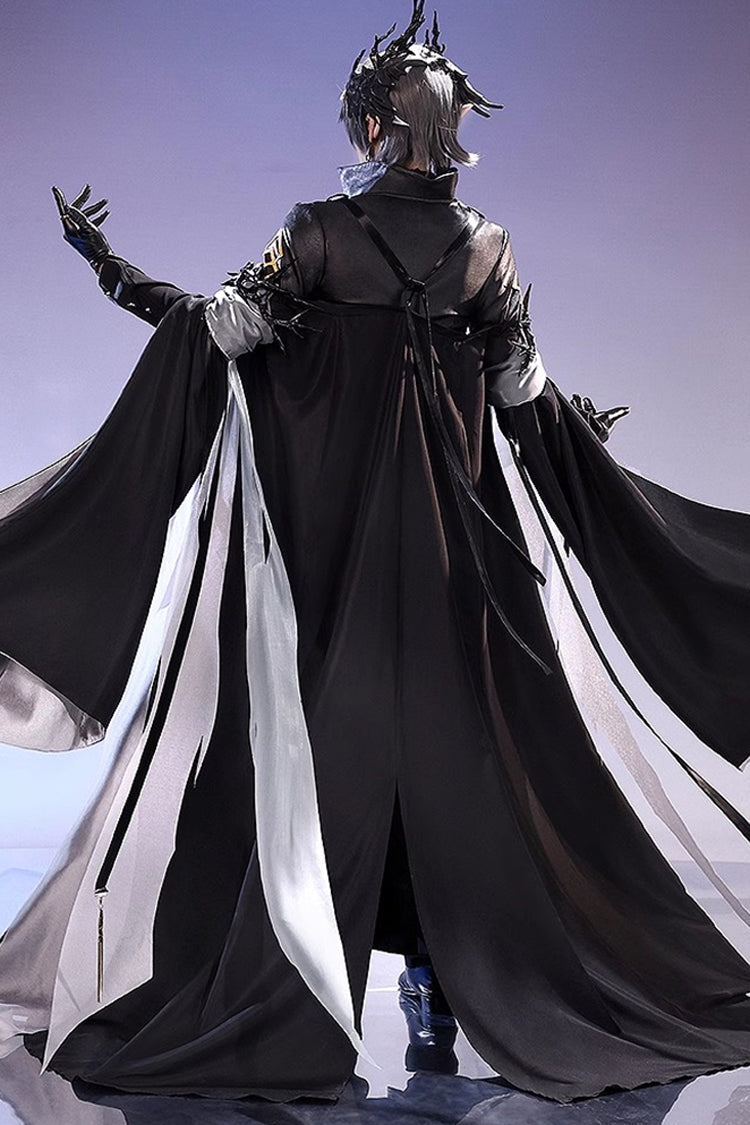 Black Prince Stand Collar Long Sleeves Print Lace-Up Gorgeous Cool Ouji Lolita Set - Product - 3