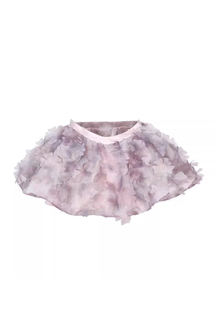 Multi-Color [Moonlight Beast Spirit] Elf-style Airy 3D Floral Elastic Waist Pleated Sweet Lolita Skirt with Built-in Shorts - Product - 4