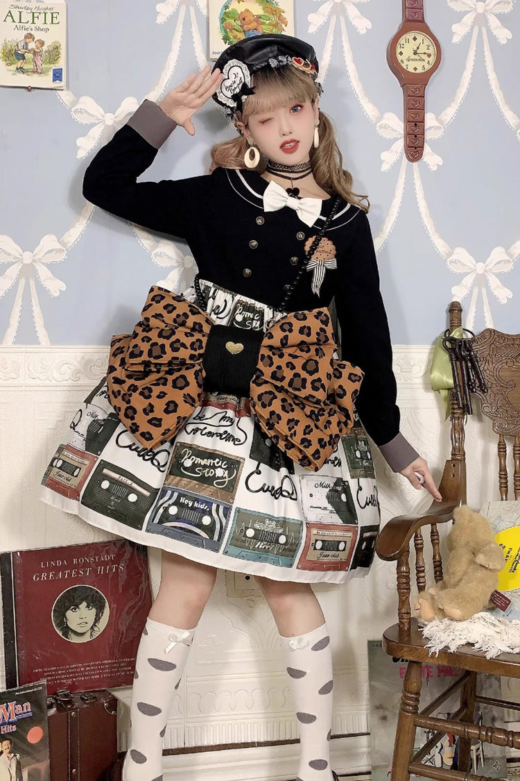 Brown Polka Dot Print Bowknot Shaped Sweet Lolita Backpack - Brown - 9