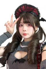 Sweet Tea Cool Brown Sweet Lolita Twintails Wig with Roman Curls - Product - 4