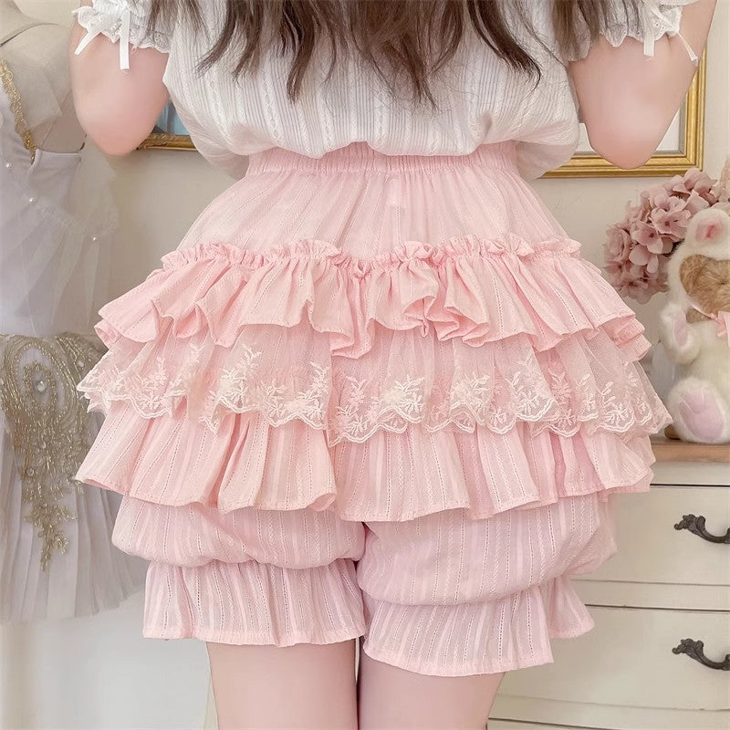 Lace Cotton Layered Lolita Pumpkin Pants 4 Colors - Product - 8