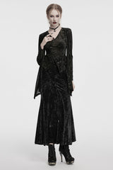 Black High Waisted Lace-Up Women's Gothic Fishtailed Skirt - Product - 4