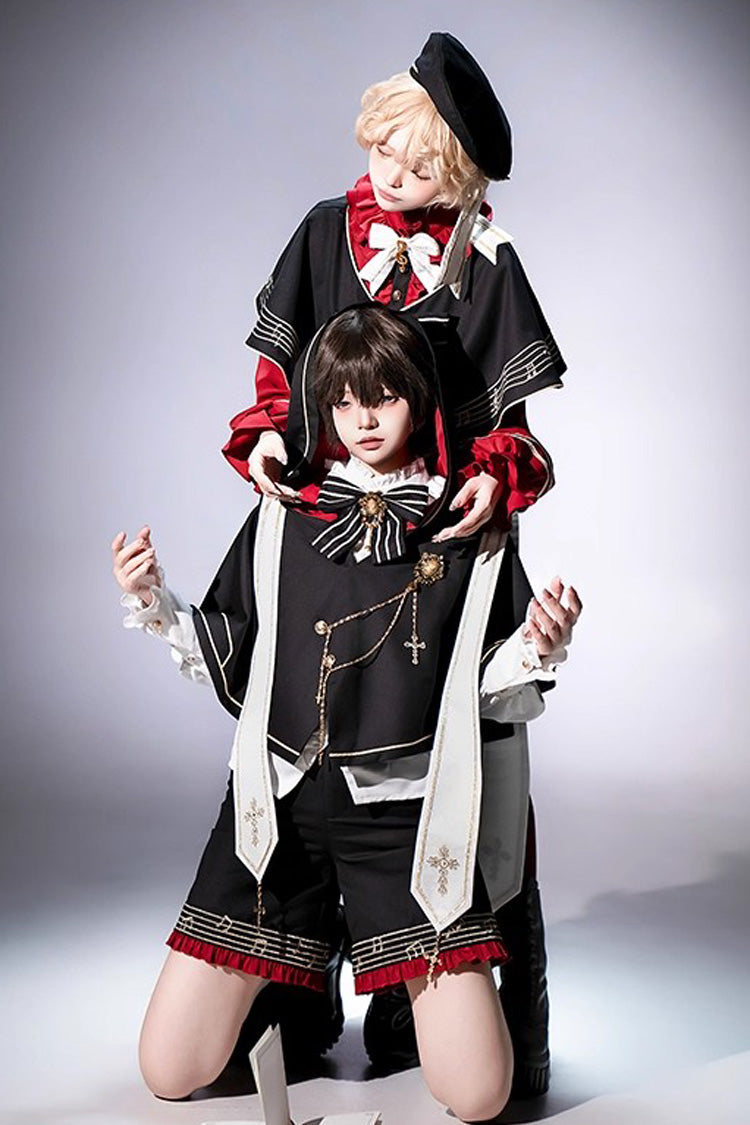 Black [The Choir of The Church] Ouji Fashion Gothic Prince Lolita Set (Older Brother Version) - Product - 4