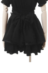 Black Japanese High Waisted Multi-Layered Lace Sweet Jirai Kei Skirt - Product - 2