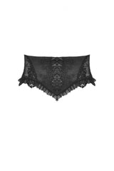 Black Ruffled Floral Embroidered Lace-Up Women's Gothic Corset - Product - 3