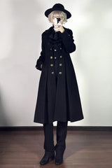 [Paranoid’s Punishment ] Wool Long Sleeves Slim Gothic Lolita Trench Coat 4 Colors - Product - 2