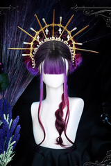 Purple Gradient Long Curly Hair Gothic Lolita Wigs - Product - 3