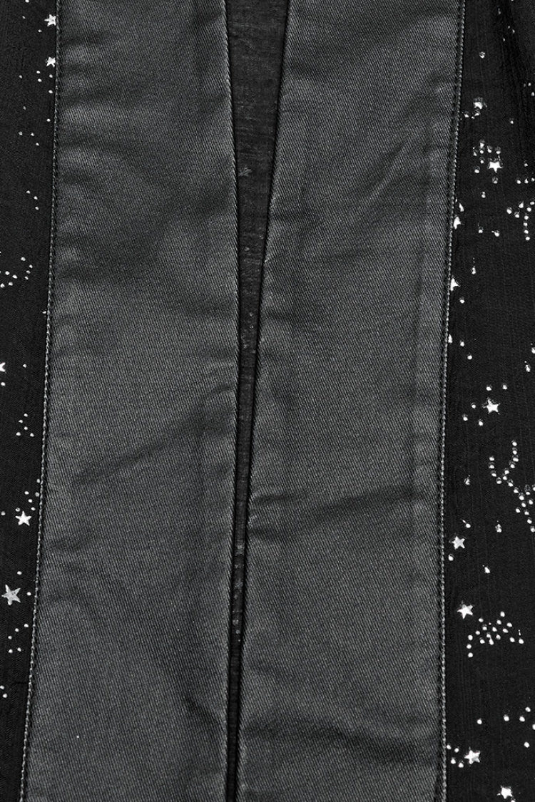 Black Half Sleeves Star Hollow Lace-Up Women's Gothic Coat - Product - 5