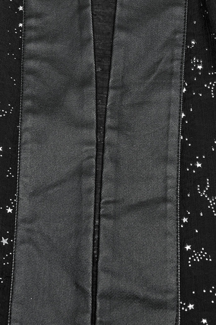 Black Half Sleeves Star Hollow Lace-Up Women's Gothic Coat - Product - 5