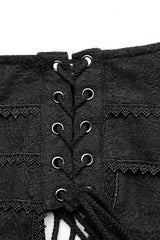 Black Jacquard Butterfly Embroidery Lace Irregular Women's Steampunk Skirt - Product - 6