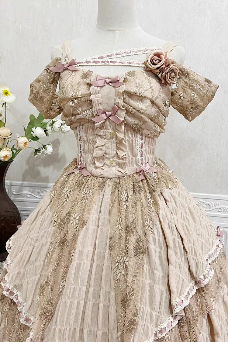 Yellow Sleeveless High Waisted Print Irregular Sweet Lolita Jsk Dress - Product - 7