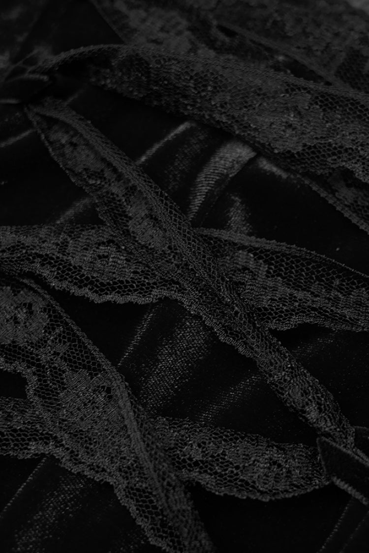 Sleeveless Stitching Lace-Up Mesh Women's Gothic Dress 2 Colors - Product - 6