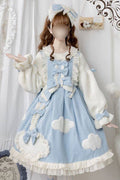 Winter Clouds Clear Up Long Sleeves Ruffle Bowknot Lace Sweet (Dress Only) front view