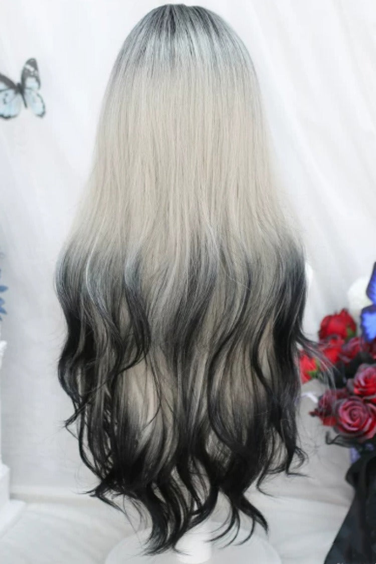 White/Black Gradient Long Curly Classic Sweet Lolita Wig - Product - 3