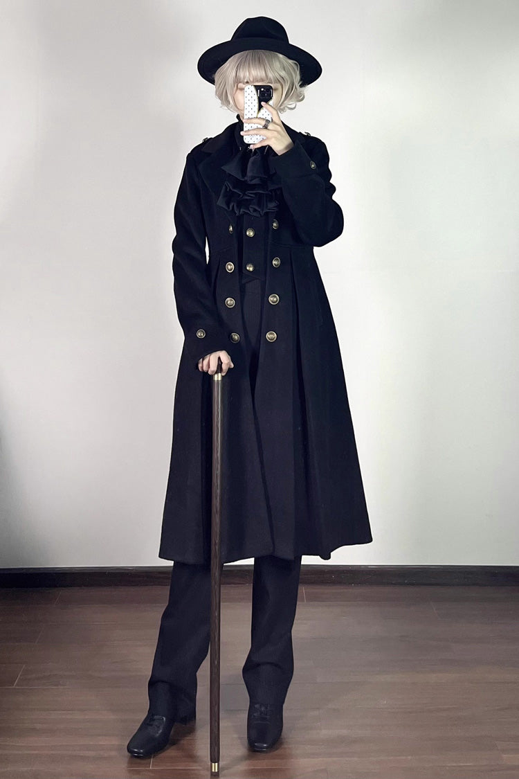 [Paranoid’s Punishment ] Wool Long Sleeves Slim Gothic Lolita Trench Coat 4 Colors - Product - 3