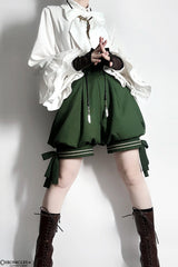 Green [Rabbit Feather] Sweet Prince Handsome Ouji Lolita Shorts - Product - 2