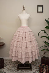 Cat Rose Tea Multi-layer Ruffle Sweet Lolita Skirt 3 Colors - Ivory - 3