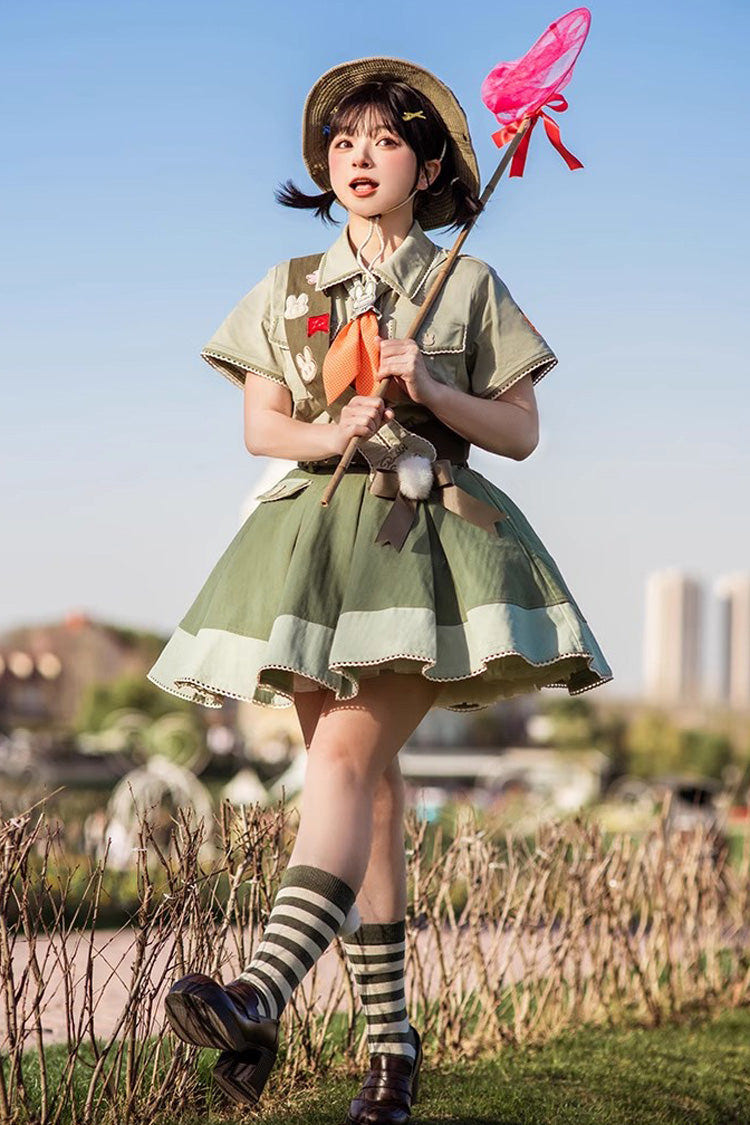 Green Bunny's Spring Journey Ouji Lolita Skirt - Product - 3