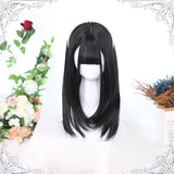 Layered Design Mid-Length Sweet Lolita Wigs - Black - 2