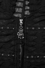 Lace Mesh Irregular Hem Hooded Womens Gothic Coat 2 Colors - Product - 9