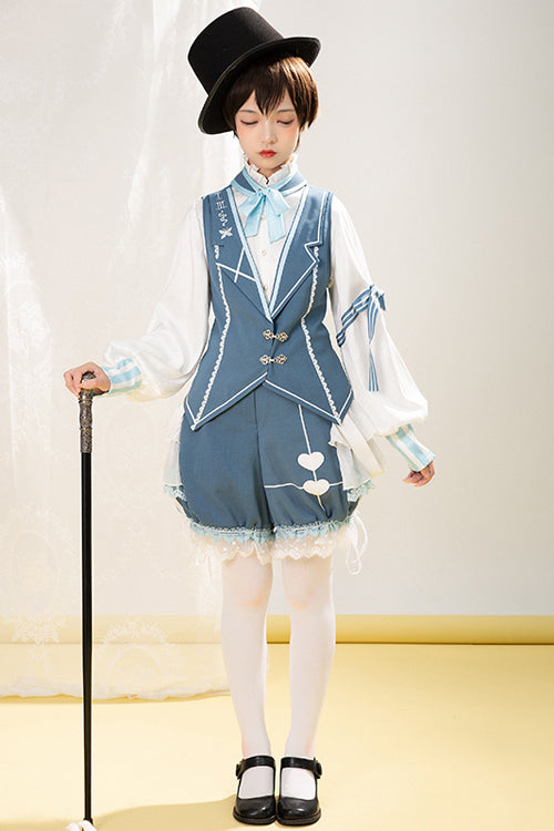 Alice Detective Retro Genuine Blue Ouji Lolita Shorts - Product - 2