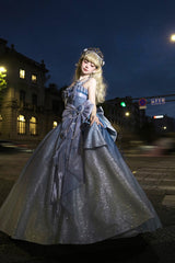 Blue Capture The Stars Hanayome Bowknot Shiny Sweet Princess Lolita Jsk Dress - Product - 3