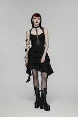 Black Embroidered loral Embroidered Asymmetric Women's Gothic Jsk Dress raduation Dress - Product - 8