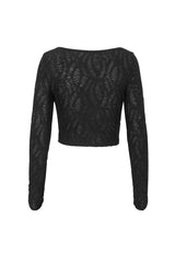 Black Cutout Ruched Chain Women's Punk Jacket - Product - 7