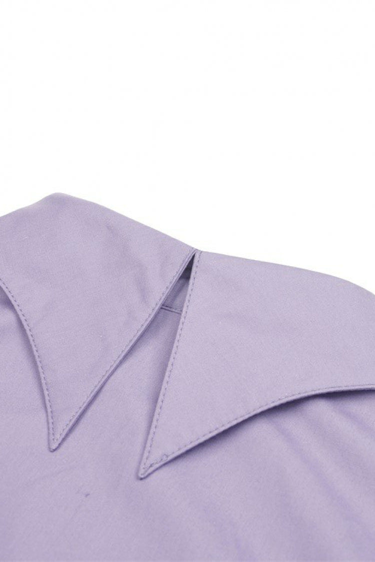 Purple Star Collar Long Puff Sleeves Women's Gothic Witch Blouse - Product - 15