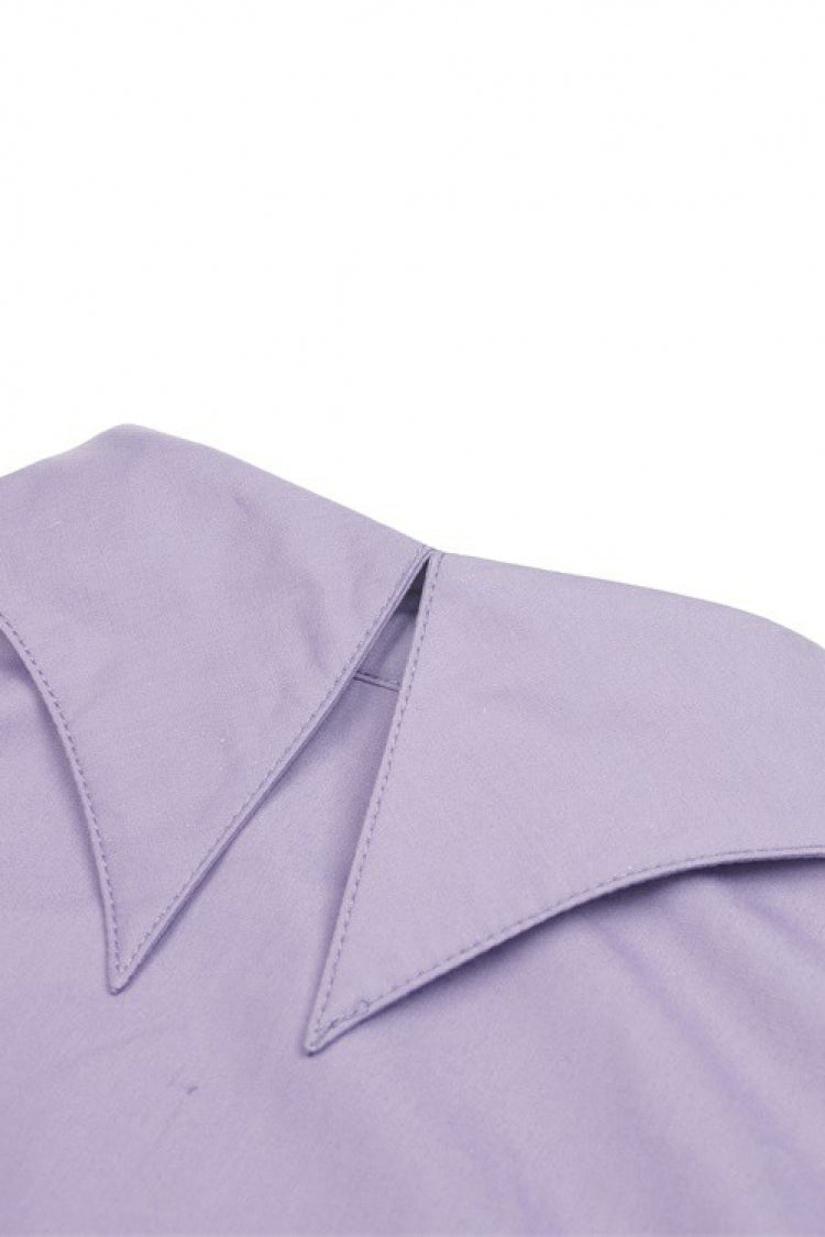 Purple Star Collar Long Puff Sleeves Women's Gothic Witch Blouse - Product - 15