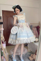 Dream Doll Ballet Rabbit Print Sweet Lolita Jsk Dress 2 Colors - Product - 4
