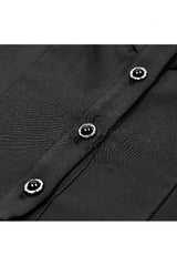 Black Stand Collar Long Trumpet Sleeves Multi-Layered Ruffled Lace Patchwork Lace-Up Women's Victorian Gothic Blouse - Product - 14