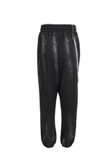 Black Knitting Material Retro Hand-Painted Metal Circle Decoration Women's Gothic Pants - Product - 7