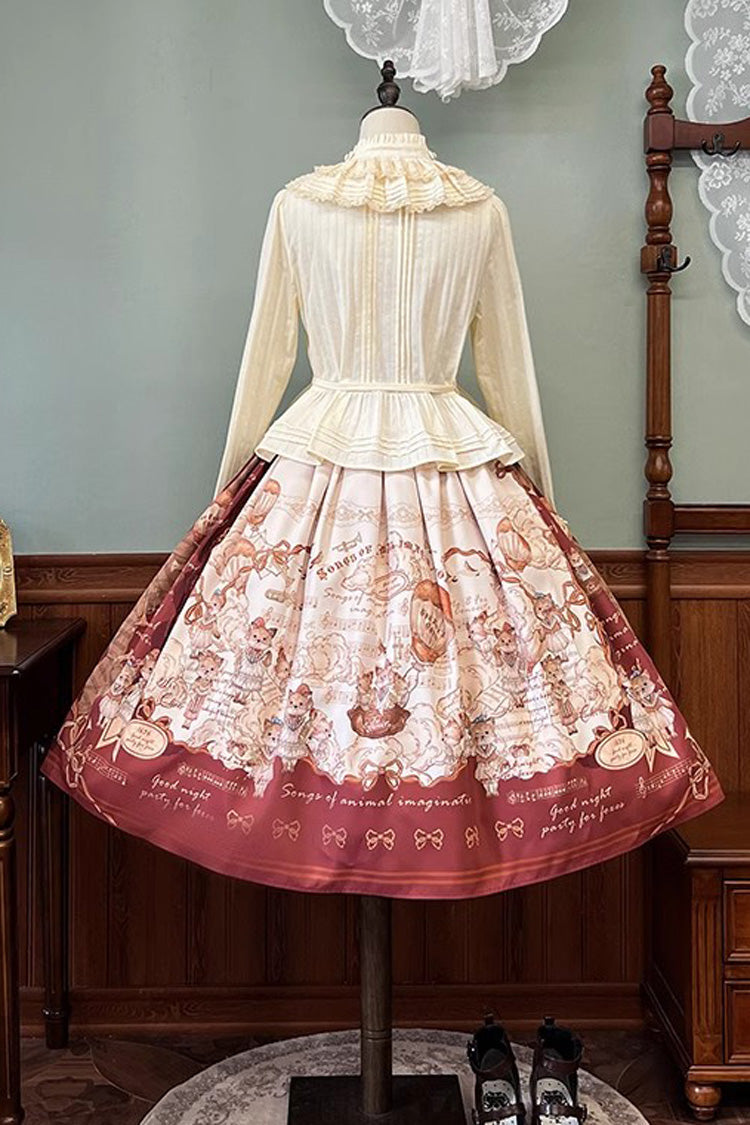 [Fox Band] Long Sleeves Ruffle Lace Sweet Lolita Blouse 3 Colors - Product - 10