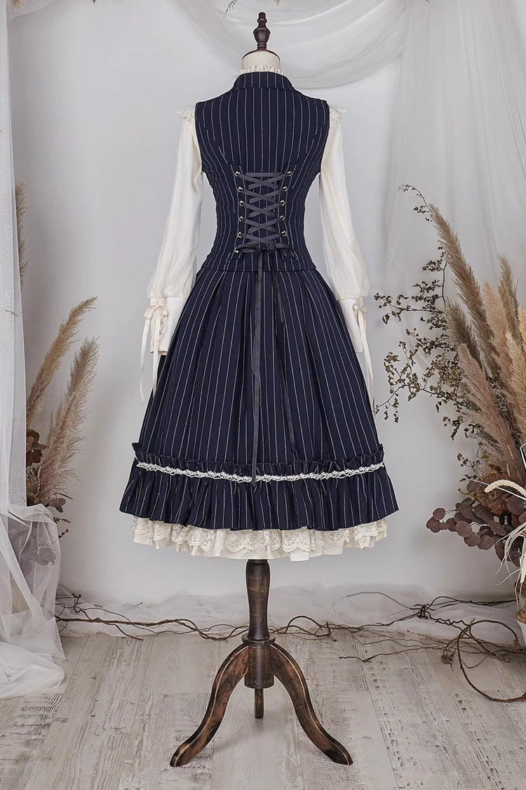 Multi-layer Striped Print Ruffle Sweet College Style Elegant Lolita Skirt 3 Colors - Product - 20