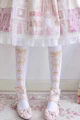 White Hot Stamping Print Sweet Lolita Pantyhose 11 Styles - Style10 - 10