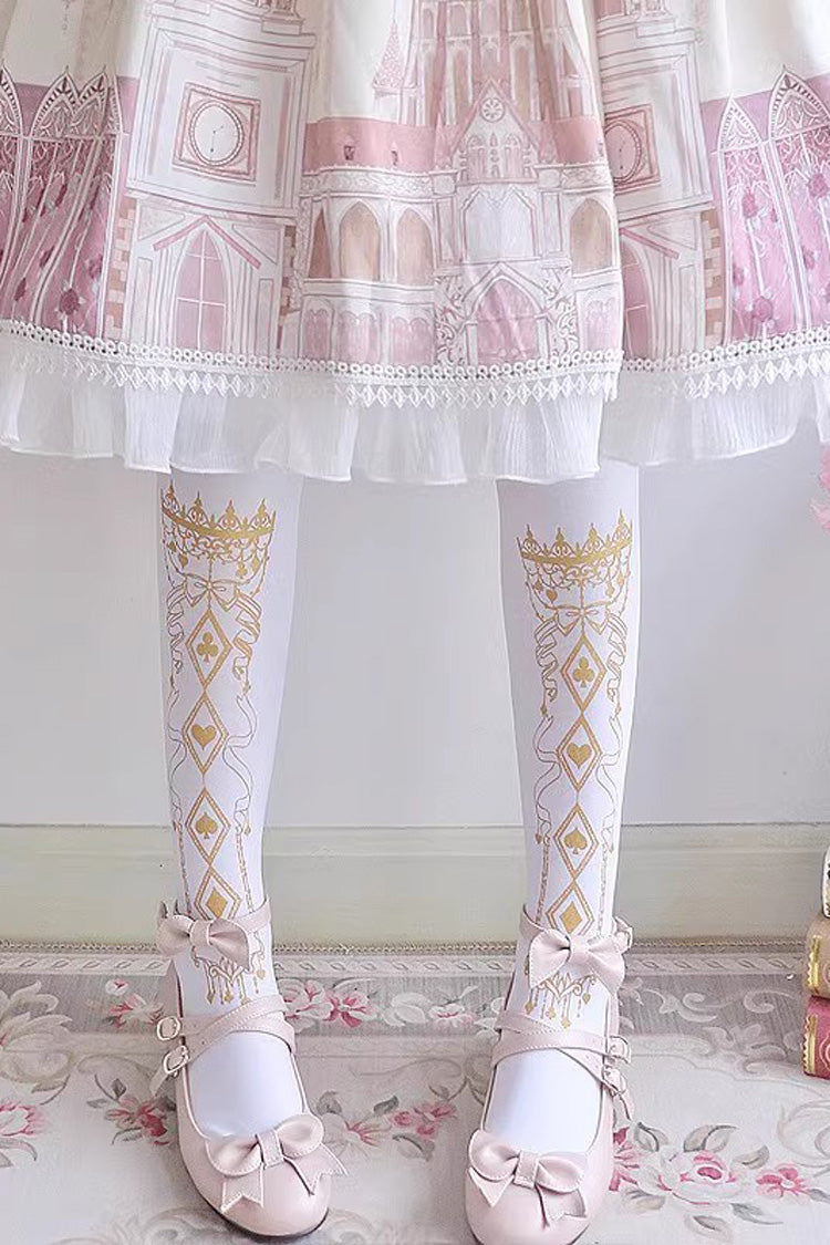 White Hot Stamping Print Sweet Lolita Pantyhose 11 Styles - Style10 - 10