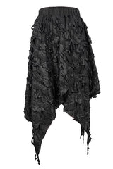 Black Punk Tattered Sharp Hem Womens Skirt - Product - 4