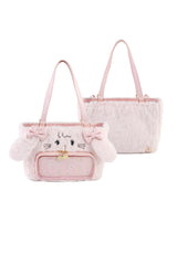 Sweet Cute Bowknot Japanese Bunny And Cat Plush Lolita Ita Bag 2 Colors - Product - 7