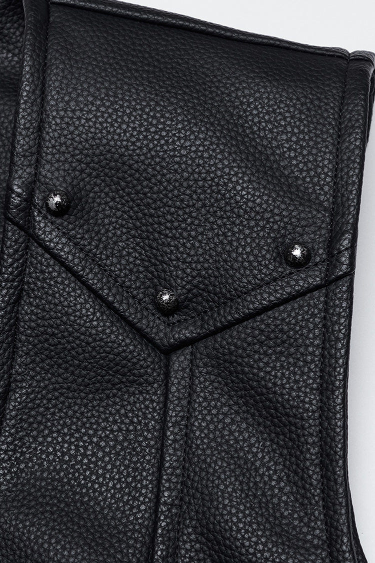 Black Rivet Buckle Men's Gothic Vest - Product - 7