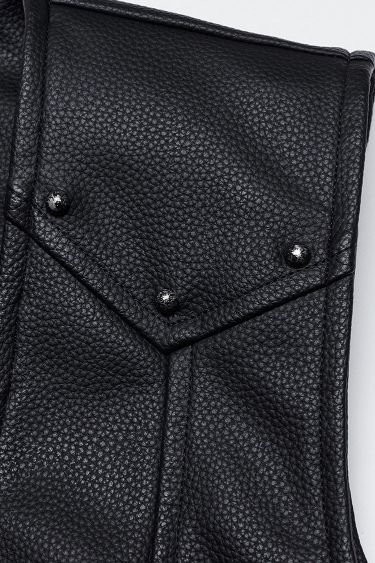 Black Rivet Buckle Men's Gothic Vest - Product - 7