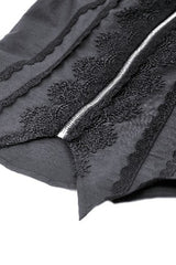 Black Stand Collar Short Sleeves Spider-Shaped Zippered Cut-Out Irregular Women's Punk Blouse - Product - 13